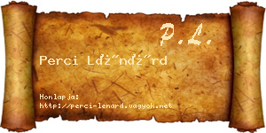 Perci Lénárd névjegykártya